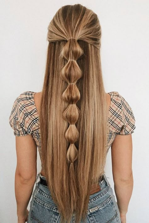 Loose Hairstyle, Long Braided Hairstyles, Bubble Braid, Braid Hairstyle, Hair Stylies, Hot Hair Styles, Long Blonde, Hairdo For Long Hair, Hair Stylist Life