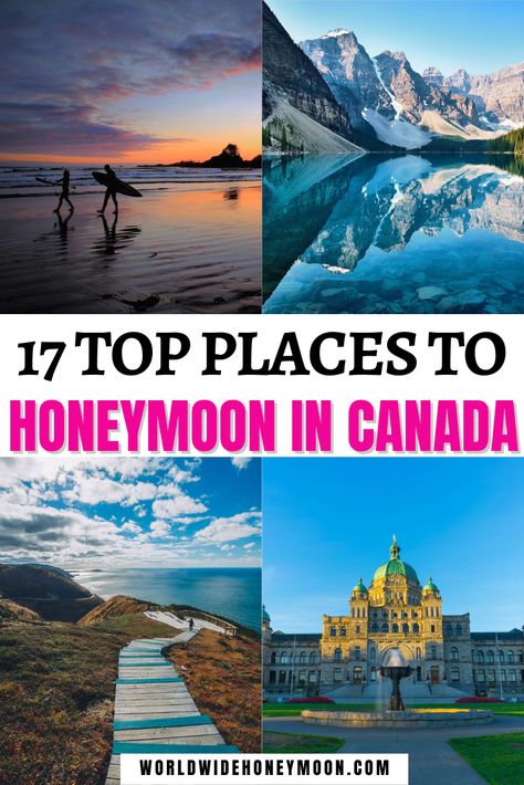 This is where to honeymoon in Canada | Canada Honeymoon Summer | Canada Honeymoon Winter | Canada Honeymoon Fall | Canada Honeymoon Destinations | Honeymoon in Banff Canada | Vancouver Canada Honeymoon | Ontario Canada Honeymoon | Banff Canada Honeymoon | Alberta Canada Honeymoon | Best Honeymoon Destinations in Canada | Canada Romantic Trip | Romantic Canada Vacation | Romantic Getaways Canada | Romantic Places in Canada | Romantic Niagara Falls Canada Honeymoon In Canada, Canada Honeymoon, Winter Canada, Summer Canada, Toronto Canada Travel, Vancouver Travel Guide, Montreal Travel Guide, Places In Canada, Alberta Travel