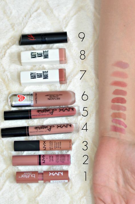 best drugstore nude lipsticks | www.fizzandfrosting.com Cupcake Makeup, Rosa Make-up, Neutral Lipstick, Nyx Lingerie, Drugstore Lipstick, Lipstick For Fair Skin, Skirt Diy, Lipstick Designs, Basic Makeup