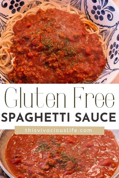 This gluten free spaghetti sauce is the real deal, brimming with hearty flavors that compliment al dente pasta perfectly. A family favorite recipe that always leaves everyone reaching for seconds. Keto Friendly Spaghetti Sauce, Gluten Free Spaghettios, Gluten Free Spaghetti Sauce, Nightshade Free Spaghetti Sauce, Gluten Free Spaghetti And Meatballs, Low Fodmap Spaghetti, Grain Free Dinner, Gluten Free Spaghetti, Pasta Sauce Homemade