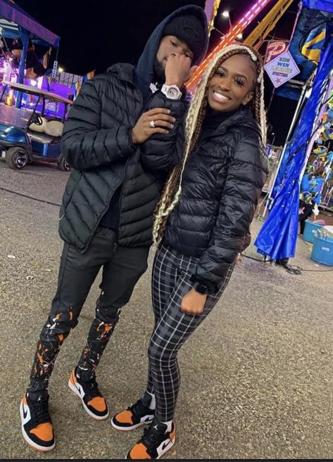 Couple matching outfits Dates Black Couples, Fair Date, Black Relationship, Couple Fits, Black Relationship Goals, Bae Goals, Cute Couple Outfits, Black Love Couples, Black Couples Goals