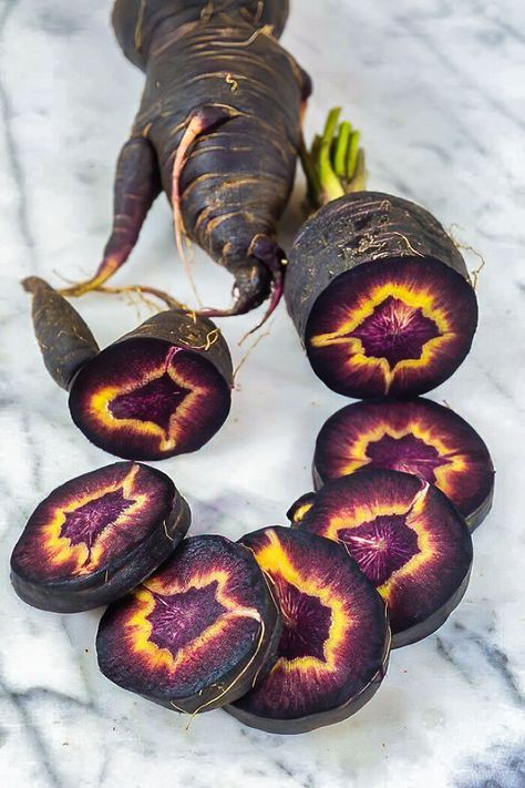 Heirloom Black Carrot Nebula Heirloom Vegetable Garden, Gothic Homestead, Unusual Vegetables, Black Carrot, Goth Garden, Dream Farm, Gothic Garden, Daucus Carota, Planting Ideas