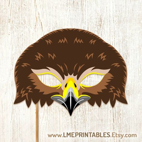 Falcon Hawk Mask Printable Halloween Eagle Paper Masks Costume - Etsy Eagle Mask, Falcon Hawk, Raven Mask, Crow Mask, Mask Printable, Paper Masks, Animal Halloween Costumes, Printable Masks, Unique Masks