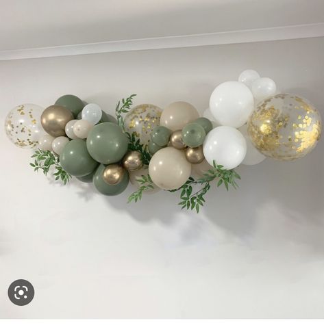 Small Engagement Party, Baby Dedication Party, Balloon Decorations Diy Tutorials, Birthday Decorations At Home, Deco Ballon, Simple Birthday Decorations, Baby Shower Deco, Birthday Party Decorations Diy, Green Baby Shower