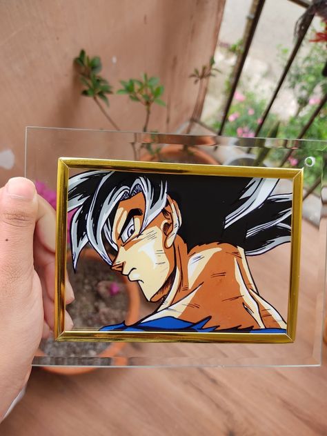 Goku Glass Painting, Ball Painting, Dragon Ball Painting, Glass Paintings, Glass Painting, Dragon Ball Z, Colorful Art, Painting Ideas, Dragon Ball