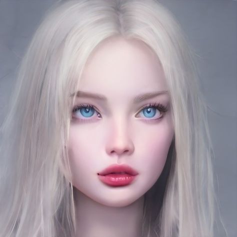 Albino Girl, Digital Portrait Art, Arte Fantasy, Girls Characters, Girls Cartoon Art, Digital Art Girl, Digital Portrait, Character Portraits, Face Art