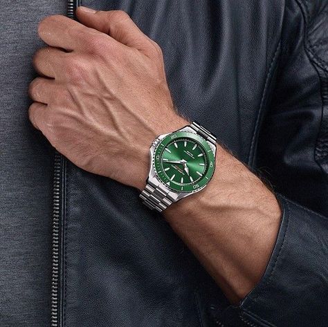 The best men's green dial watches are those that complement your needs and lifestyle, not just the color of their face. Read on for details. Green Face Watch, Green Dial Watch Men, Cr7 Watch, Watch Outfit Men, Green Watch Men, Watch Outfit, Green Dial Watch, Sleek Watch, Chrono Watches