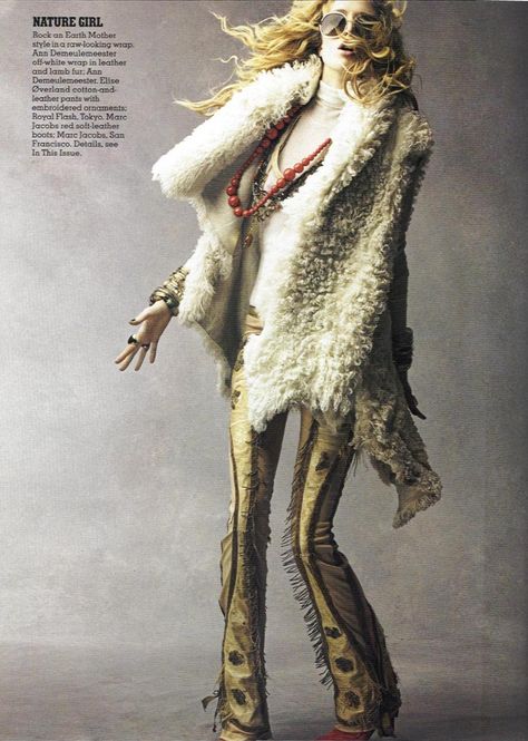 Heidi-and-Seek: Janis Joplin Raquel Zimmermann, White Fur Coat, Craig Mcdean, Boho Hippie Chic, Mode Boho, I'm With The Band, Moda Boho, Janis Joplin, White Fur