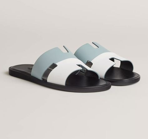 I personally love the sandal and i think it could look amazing with choosen outfits and the colour way isn’t too common so their will be some kind of authenticity in your outfit. However for your first izmir i would suggest in a neutral colour or black/ white as they are more usable and this is seasonal. Description: Sandal in calfskin with straight cut edges and iconic "H" cut-out. An iconic Hermès style, this silhouette is an essential piece in every wardrobe Hermes Izmir, Hermes Style, Leather Flip Flops, Straight Cut, Luxury Handbags, Neutral Colors, The Colour, Calf Skin, Two Tone