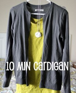 10 Minute Sweater to Cardigan Transformation | AllFreeSewing.com Gamle T Shirts, Old Sweater Crafts, Diy Cardigan, Diy Vetement, Old Sweater, Sewing Diy, Diy Couture, Learn To Sew, 10 Minute