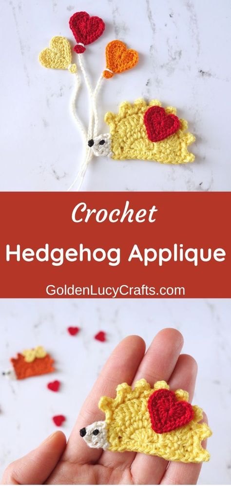 Crocheted hedgehog applique. Kindness Crochet, Hedgehog Applique, Crochet Kindness, Crochet Hedgehog, Crochet Appliques, Crochet Abbreviations, Crochet Supplies, Crochet Kitchen, Crochet Animal