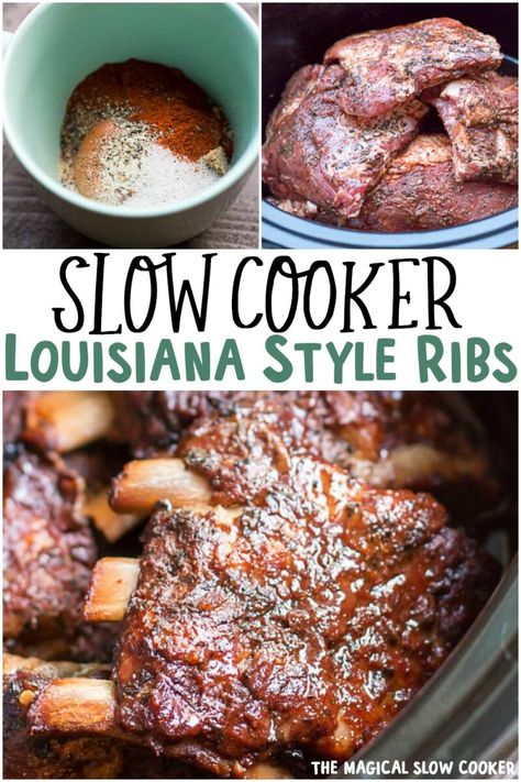 Wingette Recipes, Ribs Recipes, Magical Slow Cooker, Slow Cooker Ribs, The Magical Slow Cooker, Slow Cooker Recipes Beef, Louisiana Style, Barbecue Ribs, Slow Cooker Dinner