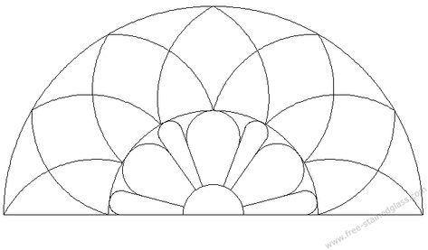 Half Circle Stained Glass Window Patterns, Stained Glass Half Circle, Classic Stained Glass Patterns, How To Draw Stained Glass Patterns, Half Circle Rangoli Designs, Free Stained Glass Patterns, Diy Stained Glass Window, Stained Glass Patterns Free, Stained Glass Pattern