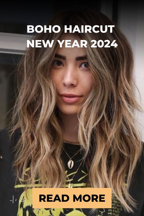 Boho Haircut New Year 2024 Long Length Shag Haircuts, Shag Layers Long Hair, Long Hair With Layers 2024, Hair Trends 2024 Haircuts Women Long, Boho Haircut Medium, Shoulder Length Hair Cuts With Layers For Wavy Hair Medium, Medium Hair 2024, Medium Length Boho Hairstyles, Long Hair 2024 Trends