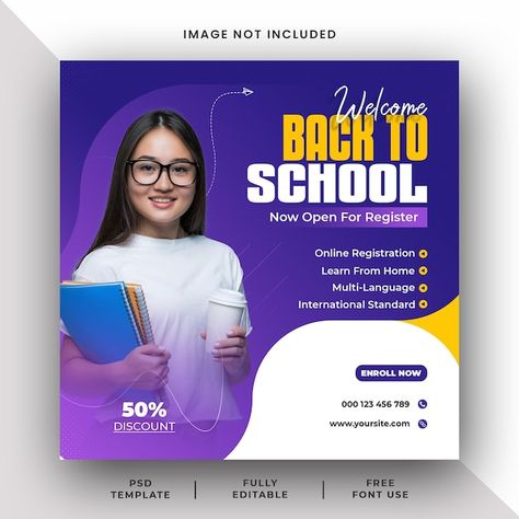 School Template, Blog Affiliate Programs, School Admissions, Register Online, Affiliate Blogging, Welcome Back To School, Online Registration, Free Business Card Mockup, Graphic Template