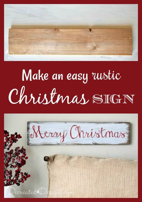 Make a beautiful Scandinavian inspired Christmas sign with step-by-step directions over on the Recreated Designs blog. Christmas Signs Diy, Budget Crafts, Signs Diy, Counter Decor, Merry Christmas Sign, Christmas Signs Wood, Fun Easy Crafts, Christmas 2017, Christmas Sign