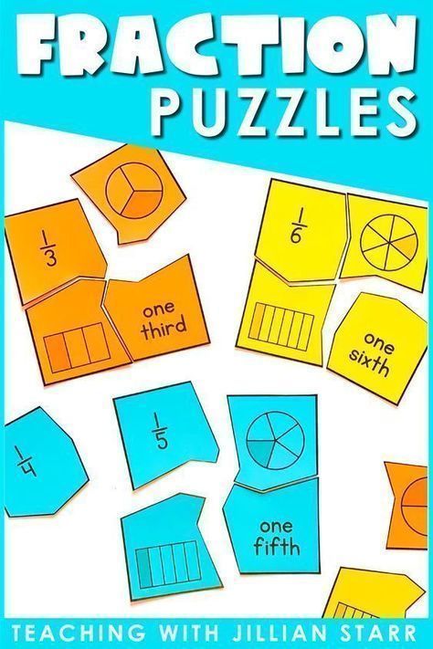 fraction puzzles 3rd Grade Fraction Activities, Fun Fraction Activities 3rd Grade, Teaching Fractions 3rd Grade, Math Olympics, Fractions 3rd Grade, Fraction Games For Kids, 3rd Grade Math Centers, Study Games, Guided Math Centers