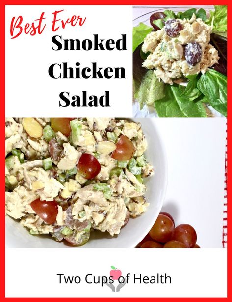 Salad With Smoked Chicken, Smoked Chicken Salad Recipe, Smoked Chicken Salad, Chicken Salad With Grapes, Thai Chicken Salad, The Sound Of Rain, Scd Recipes, Pellet Smoker, Grape Recipes