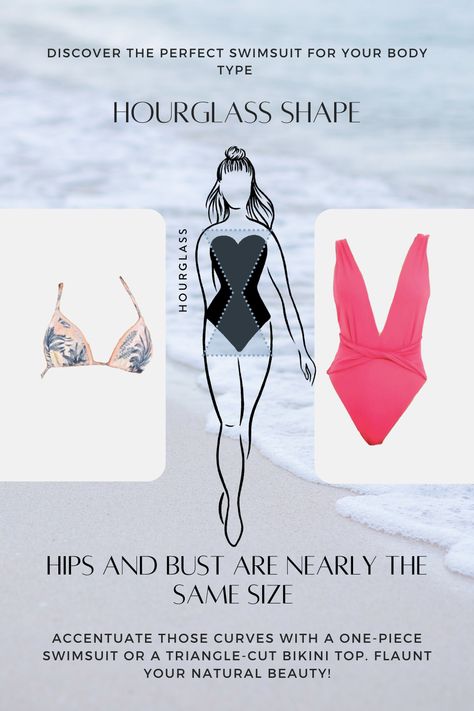 👙🌞 Swimsuit Season is Here! 🌞👙 Discover Your Perfect Swimsuit for Your Body Type! 💃 ⌛ Hourglass Shape: Accentuate those curves with a one-piece swimsuit or a triangle-cut bikini top. Flaunt your natural beauty! 🌟💋 Don't stress about finding the right swimsuit! Knowing your body shape makes it easy to find one that flatters you and boosts your confidence. Dive into the beach season with the perfect swimwear for you! 🏄‍♀️🌊 Hourglass Swimsuit, Stretch Triangle Top Swimwear With Lined Body, Versatile Fitted Triangle Top Swimwear, Beachwear One Piece With Triangle Top And Lined Body, Triangle Swimwear With Built-in Bra For Beach, Beachwear Swimwear With 4-way Stretch Triangle Top, Swimsuit Season, Best Swimwear, Hourglass Shape