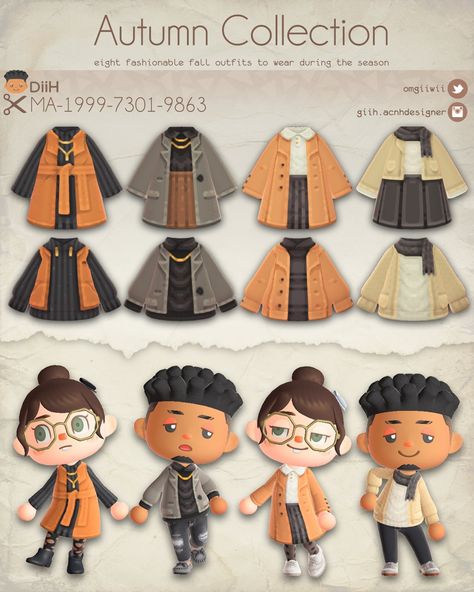 GiiH's Animal Crossing Designs on Twitter: "🍁🍂 Autumn Collection 🍂🍁 Yet another fall-themed collection because just one isn't quite enough! This one includes four distinct styles as well, with a total of eight designs. #AnimalCrossingDesigns #ACNHDesigns… https://t.co/ocLh2XqghH" Cottagecore Acnh, Acnh Cottagecore, Animal Crossing 3ds, Ac New Leaf, Animal Crossing Funny, Animal Crossing Fan Art, Animal Crossing Memes, Animal Crossing Guide, Motifs Textiles