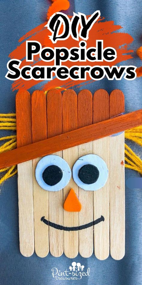 diy popsicle scarecrow Diy Fall Decor Construction Paper, Thanksgiving Crafts For Seniors Assisted Living, Scarecrow Art For Preschool, November Teacher Door Ideas, Fall Enrichment Activities, Fall Crafts For Senior Citizens, October Crafts For Seniors, Thanksgiving Easy Crafts, November Crafts For Seniors