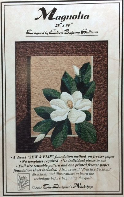 MAGNOLIA Foundation Paper Pieced Art Quilt Pattern by The Designer's Workshop Quilted Wall Hangings Patterns, Magnolia Pattern, Patchwork Projects, Wall Hanging Pattern, Paper Pieced Quilt Patterns, Foundation Paper Piecing Patterns, Quilted Wall Hanging, Magnolia Design, Hanging Quilts