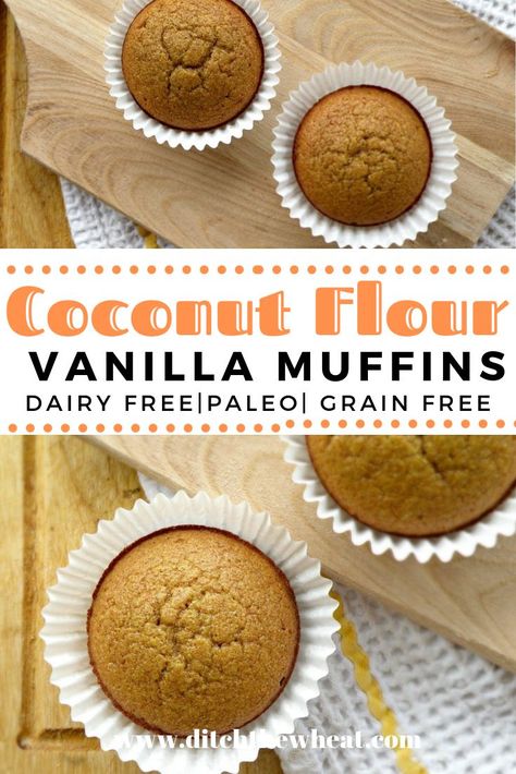 Paleo Muffins Coconut Flour, Grain Free Muffins, Vanille Muffins, Coconut Flour Muffins, Nutella Muffin, Paleo Recipes Snacks, Muffins Paleo, Muffins Blueberry, Muffins Gluten Free