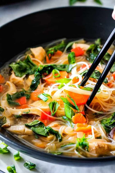 Miso Chicken Noodle Soup, Pot Simmer, Miso Noodle Soup, Cravings Recipes, Asian Soups, Miso Soup Recipe, Miso Chicken, Soup With Chicken, Cheap Clean Eating