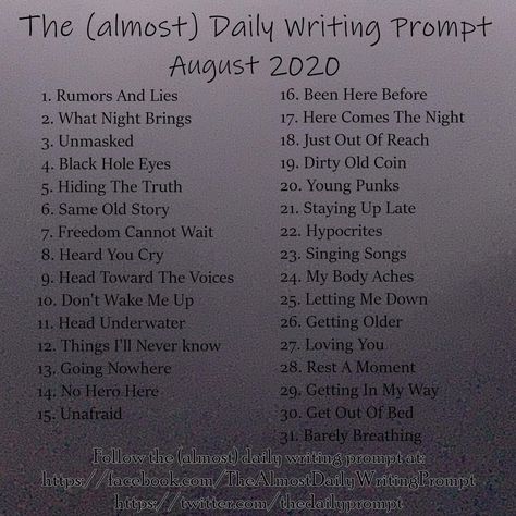 Lyrics That Can Be Used For Prompts, Poem Topics Ideas Poetry, Daily Writing Prompts Writers Notebook, Song Lyric Writing Prompts, August Poetry Prompts, Songwriting Topics, The Almost Daily Writing Prompts, Poem Ideas Topics, Almost Daily Writing Prompts