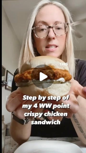 Ashley Tracks 💙 on Instagram: "Still my fav sandwich! (Full written recipe on my website!) only 4 weight watcher points. Chicken sandwiches are def my love language. ##ww #wwnj #wwinstafam #wwlifestyle #wwlifetime #wwblog #wwinstagram #wwcommunity #wwrecipes #wwlife #weightlossjourney #weightwatcher" Weight Watcher Points, Crispy Chicken Sandwiches, Chicken Sandwiches, My Love Language, Chicken Sandwich, Love Language, Ww Recipes, Crispy Chicken, Love Languages