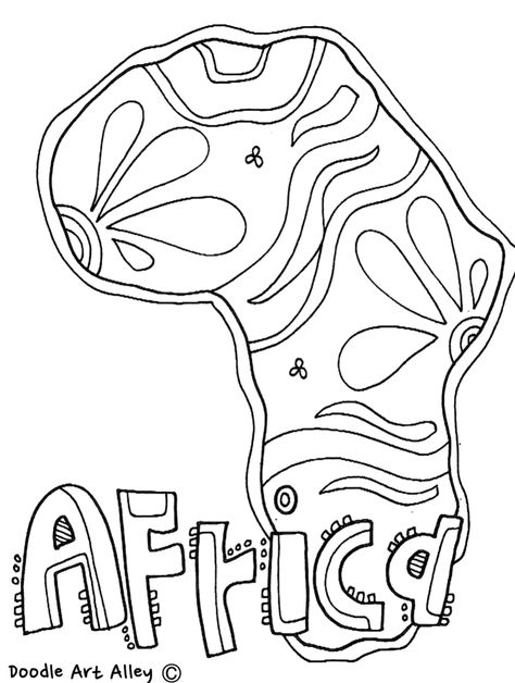 Africa Coloring Pages, Us Map Printable, World Map Coloring Page, Kids World Map, African Colors, Map Outline, History Activities, Bookmarks Kids, Africa Map