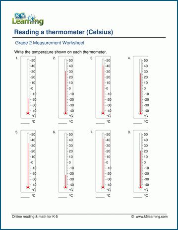 Grade 2 Temperature Worksheets: Reading a thermometer (metric) | K5 Learning Length Worksheets For Grade 3, Reading A Tape Measure Worksheet, Measurements Worksheets 3rd Grade, Temperature Worksheets Grade 3, Heat And Temperature Grade 7, Good Study Habits, Measurement Worksheets, Negative Numbers, Spelling Worksheets