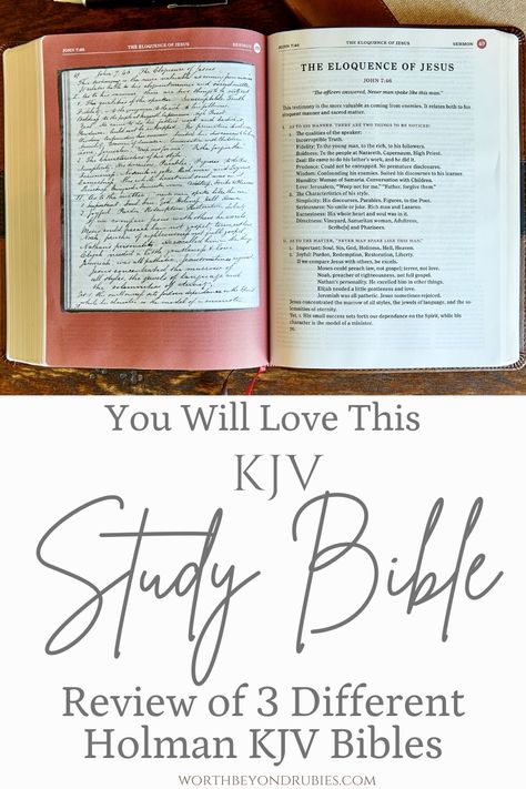 If you love the King James Version of the Bible then you will want to check out this post! Here I review 3 different versions (the KJV Study Bible, the Ultrathin Reference Bible and the One Big Story Children's Bible) and share my thoughts about them with you! Kjv Bible Study, Kjv Study Bible, Bible Summary, Chronological Bible, Attributes Of God, Bible Study Printables, Bible Printables, Bible Study Plans, New Bible