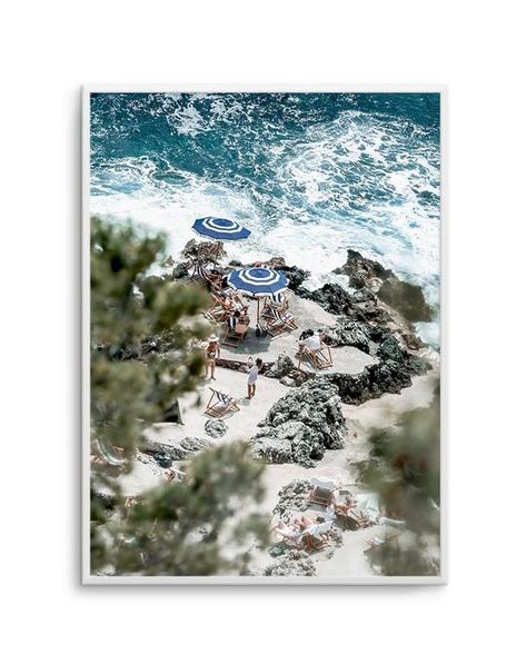 Italy Amalfi Coast, Black And White Artwork, Small Framed Art, Unframed Art Prints, Extra Large Wall Art, Fine Art Photo, Photographic Art, Unframed Art, Beach Club