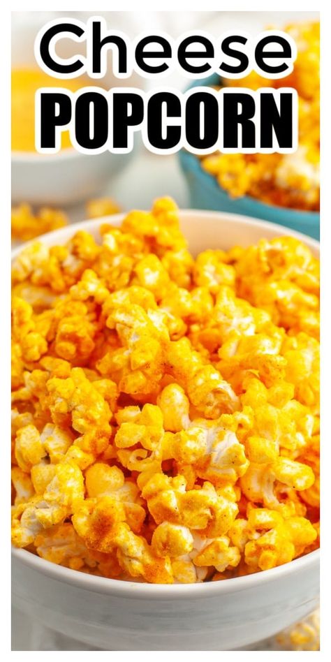 This cheese popcorn is so easy to make with just a few ingredients. Popcorn is bursting with cheddar cheese flavor. Cheese popcorn is a great snack for movie night or an easy appetizer for a party or gathering. Leftover Popcorn Ideas, Homemade Cheese Popcorn, Cheese Popcorn Recipe Homemade, How To Make Cheese Popcorn, Cheddar Cheese Popcorn Recipe, Savoury Popcorn, Cheddar Popcorn Recipe, Cheese Popcorn Recipe, Popcorn Recipes Cheese