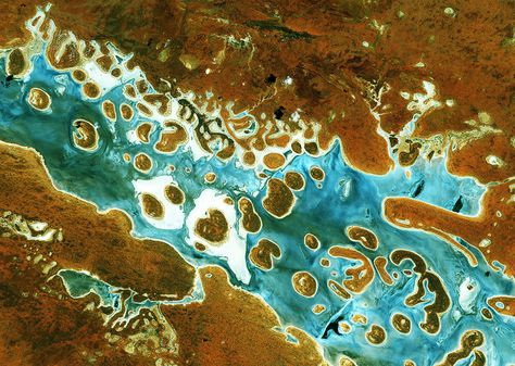 From space, Earth is living art. -  Lake Amadeus in Australia's Northern Territory. (Photo: ESA) Australia Landscape, Beauty Dish, Abstract Inspiration, Aerial Images, Aerial Arts, Hidden Beauty, Satellite Image, Drone Photos, Amazing Images