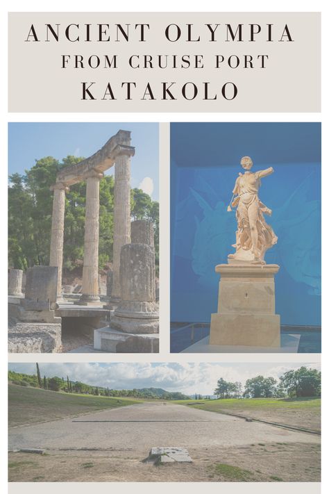 Your guide to the Katakolo cruise port and how to get to Olympia from Katakolo. Katakolo is the main port for Olympia, Greece. You can visit the ancient city of Olympia on a cruise with this easy guide. Our one-day Olympia Greece itinerary gives you a guided tour of the Ancient City of Olympia. See where the ancient Olympic games began. You can see Olympia from Katakolo on your own, or take a shore excursion to Olympia. We list the things to see in Olympia Greece as we visit ancient Olympia. Ancient Greek Technology, Katakolon Greece, Ancient Olympic Games, Olympia Greece, Greece Cruise, Ancient Olympics, Ancient Olympia, Greece Itinerary, Olympic Torch