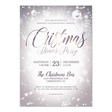 White Ornaments Christmas Corporate Holiday Party Invitation , #AD, #Corporate#Holiday#Party#Christmas Xmas Party Invitations, Cocktail Party Themes, Corporate Holiday Party, Corporate Template, Baubles Christmas, Dinner Party Invitations, Holiday Party Invitation, Christmas Dinner Party, Artist Card