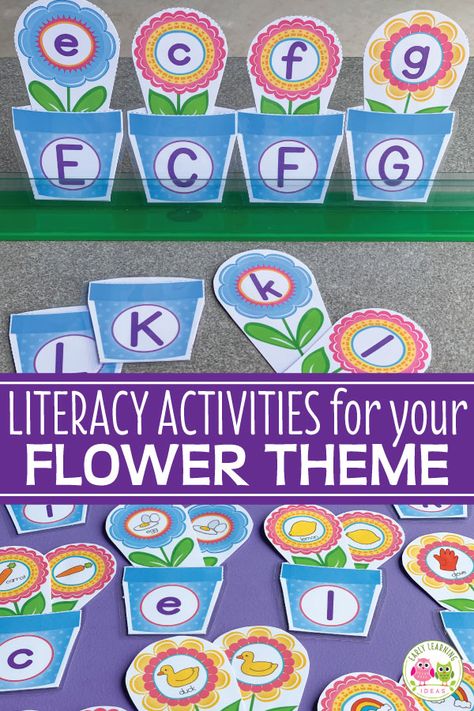 Your kids will love this hands-on flower them literacy activity. Use it to teach letters, letter recognition, letter sounds, beginning sounds and phonological awareness. The printables are perfect for a preschool and pre-k classroom - a perfect addition to your literacy centers for a flower theme, spring theme, garden theme or mothers day theme unit, and lesson plans. The printables are easily adapted for individual students..ideas are included. #preschoolactivities #alphabetactivities Mothers Day Theme, Garden Theme Classroom, Spring Lesson Plans, Pre K Classroom, Literacy Activities Preschool, Theme Garden, Spring Lessons, Preschool Garden, Mother's Day Theme