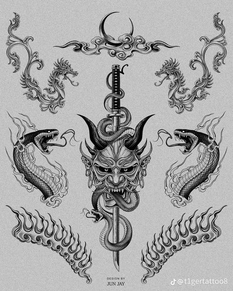 Blackwork Spine Tattoo, Tattoo Dos, Gothic Tattoos, Tattoo Inspiration Men, Flash Tattoo Designs, Mythology Tattoos, Geniale Tattoos, Dark Art Tattoo, Tattoo Style Drawings