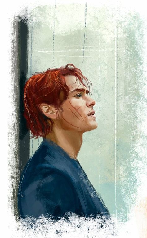 Maedhros with short hair (after Thangorodrim) http://namecchan.deviantart.com/ Lucien's Brothers Acotar, Maedhros Thangorodrim, Male Elf Short Hair, Elf With Short Hair, Bill Weasley Fanart, Maedhros Fanart, Lucian Acotar, Red Hair Elf, Lucien Acotar