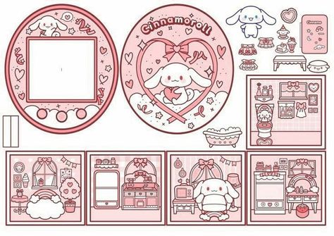 Paper Doll Printable Templates, Hello Kitty Printables, Hello Kitty Crafts, Paper Dolls Diy, Paper Toys Template, Papercraft Printable, Siluete Umane, Paper Doll House, Pola Kartu