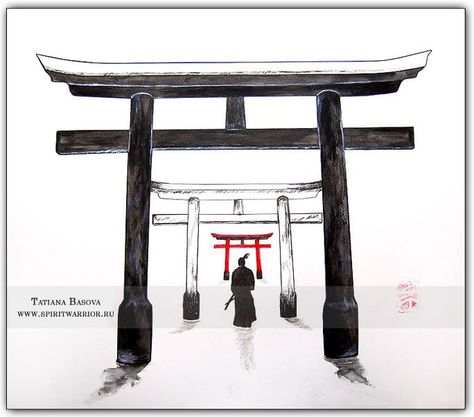 Back piece Tori Gate, Chinese Pagoda, Torii Gate, Samurai Artwork, Back Piece, Side Tattoos, Hand Tattoos For Guys, Architecture Design Concept, Japan Aesthetic