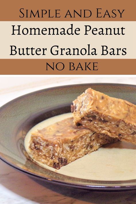 Homemade Peanut Butter Granola Bars, Peanut Butter Granola Bars, Overnight Breakfast Recipes, Chocolate Chip Granola Bars, No Bake Granola Bars, Easy To Make Snacks, Granola Recipe Bars, Peanut Butter Granola, Homemade Granola Bars