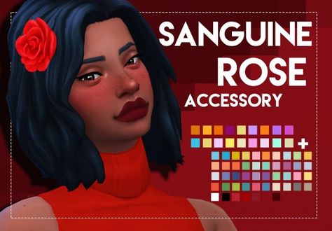 Simsworkshop: Sanguine Rose Accessory by Weepingsimmer • Sims 4 Downloads Sims 4 Flower Hair, Black Simmer, Cc Makeup, Cc Shopping, Sims 4 Blog, Sims Stories, Sims 4 Mm Cc, Sims Ideas, Sims 4 Mm