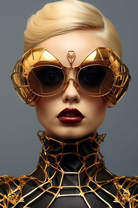 Futuristic Jewelry, Futuristic Sunglasses, 8k Ultra Hd, Unique Glasses, Superhero Fashion, Glamour Shots, Tiger Art, Fashion Glasses, Cyberpunk Art