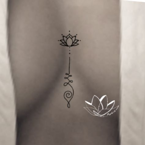 Enlightment Tattoos, In Between Chest Tattoo Female Small, Hindu Mythology Tattoo, Tattoos That Represent Strength, Unalome And Lotus, Tattoos That Represent Healing, Tattoo In Between Chest Woman, Lotus Sternum Tattoo, Unalome Tattoo Ideas