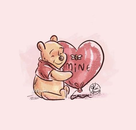 Pink Winnie The Pooh, Winnie The Pooh Pink, Valentines Winnie The Pooh, Winnie The Pooh Heart Drawing, Winnie The Pooh Valentine, Disney Wallpaper Winnie The Pooh, Disney Drawings Winnie The Pooh, Winnie The Pooh Valentines Day Wallpaper, Cartoon Wallpaper Winnie The Pooh