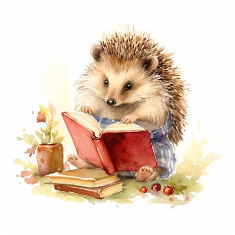 Hedgehog Reading A Book, Hedgehog Tattoo, Reading Pictures, Most Popular Books, Logo Psd, Cute Hedgehog, Image Icon, Reading A Book, Ink Sketch