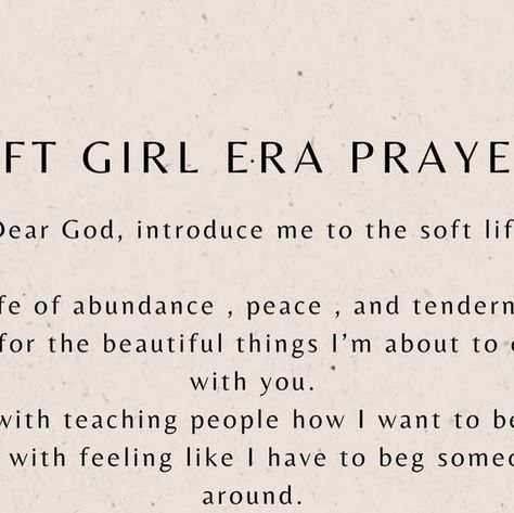 GOD FEARING. on Instagram: "Blessed is she who has believed that the Lord would fulfill his promises to her! - Luke 1:45. Girls are we ready to enter our soft life era ?🤍" Soft Girl Era Prayer, Blessed Girl Quotes, Soft Era Aesthetic, Soft Era Quotes, Who Is She Aesthetic, Soft Girl Era Quotes, Soft Life Quotes, Soft Life Era, Soft Lifestyle